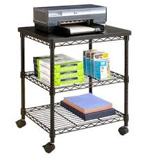 A mobile printer stand is a great option for shared spaces. Desktop Printer Stand Wayfair