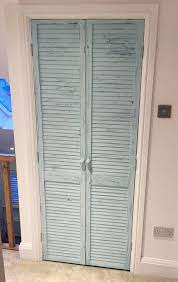 Distressed Shutter Doors Rustic Louvre Doors Shabby Chic Shutters Made To Size Porte Placard Pliante Porte Placard Persienne Porte Placard