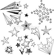 Various Ornate Flying Stars In Sketch Style Black And White Star Doodle Doodle Drawings Doodles