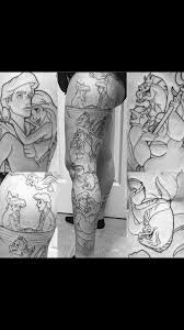 Black And White Mermaid Sleeve Tattoo Pin By Marissa Reynolds On Tattoo Inspiration Disney Sleeve Tattoos Little Mermaid Tattoos Leg Tattoos