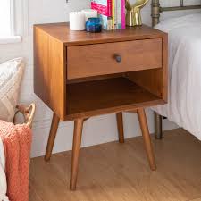 Target marketing systems maylis mid century modern 4 drawers chest dresser storage organizer for bedroom, hallway, 31.63, white $162.37 $ 162. Mid Century 1 Drawer Solid Wood Nightstand In 2021 Wood Nightstand Mid Century Nightstand Mid Century Modern Nightstand