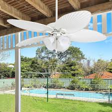 Energy star ceiling fans with lights. Honeywell Palm Lake 52 White Tropical Led Ceiling Fan With Branch Lighting And Palm Leaf Blades Overstock 22344572