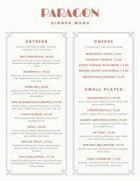 Elegant Two Column Bordered Dinner Menu Menu Template Dinner Menu Templates