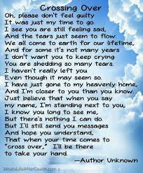Crossing Over Poem Grief Quotes Quotes Funeral Poems