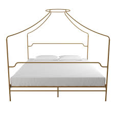 With five included slats for a king bed and three for the other sizes, it does require a box spring to utilize most of this piece. Novogratz Camilla Metal Canopy Bed In King Size Frame In Gold 4461349n