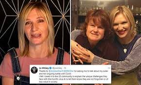 Dj jo whiley has said her sister frances would like to say a huge thank you to everybody who has helped her after she contracted coronavirus. Lybtmvsa7r Nem