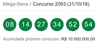 Jul 14, 2021 · confira o resultado por dia da semana: Mega Sena 2093 Resultado Megasena Quarta 31 10 2018