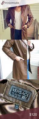 Versace Classic V2 Women S Leather Jacket Timeless Brown Leather Coat Versace Jackets Coats Trench Coats Clothes Design Coats For Women Fashion Design
