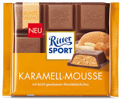 Ritter Sport Karamell Mousse Chocolat Au Lait Fourre A La Mousse De Creme Caramel Avec Des Morcea Tablette De Chocolat Chocolat Au Lait Mousse Chocolat Au Lait