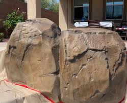 This is a tutorial on how to make a big fake boulder. Faux Rock Repair Recoloring Concrete Installation In Las Vegas Concrete Texturing