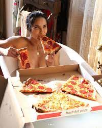Padma Lakshmi Enjoys Pizza in a Sultry Naked Photo