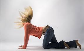 Wild Hair Young Woman Kneeling On Floor Hair Flying Wildly Aff Young Woman Wild Hair Flying Ad Wild Hair Hair Blonde