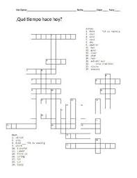 Spanish In A Pinch Weather Crucigrama Crossword Puzzle Crossword Puzzle Crossword Puzzle