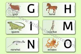 These simple uppercase alphabet cards with large, clear letters are great for alphabet activities and songs! Free Animal Horizontal Flash Cards Upper Case Printable Early Years Ey Eyfs Resources Downloads Little Owls Resources Free