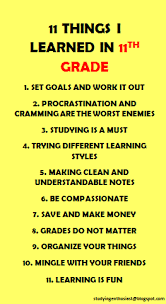 11 Things I Learned In 11th Grade Life Hacks For School 11th Grade School Grades
