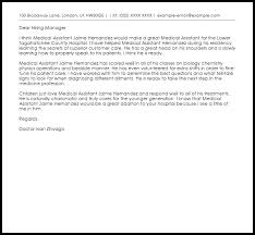 Aug 19, 2019 · writing a great medical cover letter is an important step in your job search journey. Medical Assistant Recommendation Letter Example Letter Samples Templates