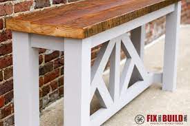 If you don't, there is a possibility the wood can split while trying to assemble the complex side shapes. Diy Sofa Table How To Build With Plans Fixthisbuildthat
