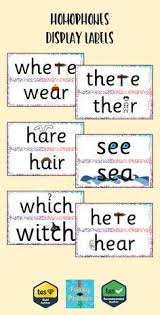 Homophone Display Labels Cursive Version Included Teaching Spelling Teaching Primary Teaching
