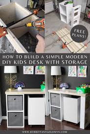 Are your kids doing remote learning this year thanks to covid? How To Build A Simple Kids Desk With Storage Free Plans