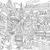 Winter coloring page for adults. 1