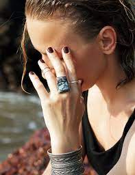Black Stone Ring Agate Ring Big Ring Rectangular Ring Etsy Black Stone Ring Large Stone Rings Agate Ring