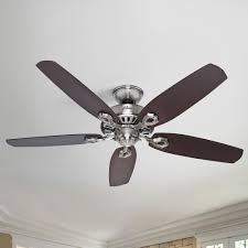Trinity 44 black & satin nickel ceiling fan. Hunter Fan Company Builder Elite Brushed Nickel Ceiling Fan Without Light 53241 Destination Lighting
