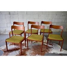 Danish Mid Century Modern Teak Dining Chairs Set 6 Chairish Teak Dining Chairs Mid Century Modern Kitchen Chair Dining Chairs