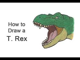 From the back of the head, continue the open line diagonally down to the right to draw the cartoon dinosaur's back. How To Draw A T Rex Head Roaring Cartoon Youtube