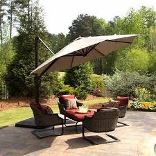 11 Led Solar Round Offset Umbrella By Seasons Sentryled Umbrella But Only In Brown And Burgundy 799 Outdoor Patio Umbrellas Patio Large Patio Umbrellas