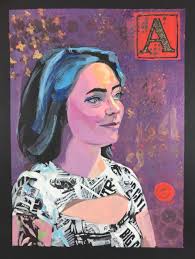 Portrait of Amber Burns using Gouache