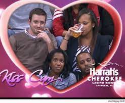 | image tagged in gifs,mascots,benny the. Kiss Cam Meme Guy