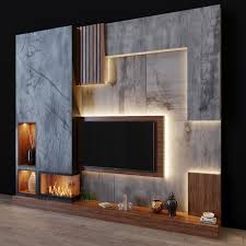 Tv Set 31 3d Model For Vray Corona In 2020 Tv Wall Design Modern Tv Unit Designs Living Room Tv Unit Designs