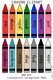 Crayon Printables 14 Colors Labeled In English Clip Art Purple Pages Crayon