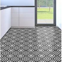 Colorful vintage flooring with moroccan, spanish, portuguese patterns floral and geometric patterns. Retro Vinyl Flooring Wayfair