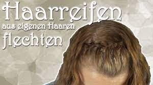 Flechten, das haar zum tiefen pferdeschwanz binden, einen hohen dutt machen: Haarreifen Aus Eigenen Haaren Flechten Haareflechten Youtube