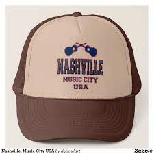 Nashville Music City Usa Trucker Hat Zazzle Com Trucker Hat Music City Nashville Music