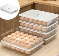 Beautynvta 24 Capacity Egg Holder for Refrigerator Organizer Bins, Clear  Egg Storage Container with Airtight Lid, Stackable Egg Holder, ...
