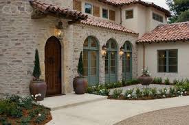 Spanish Style House Copper Accents Tile Roof Light Brick Grey Green Trim Spanish Style Homes House Exterior Spanish House