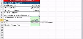 How To Calculate Ytm And Effective Annual Yield From Bond Cash Flows In Excel Microsoft Office Wonderhowto