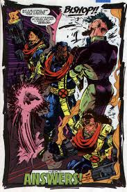 Bishop Grabs Fitzroy By The Throat An Awesome Splash By Whilce Portacio Marvel Comics Art Cartoon Artwork Comics