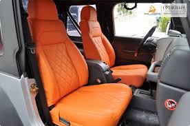 Jeep Wrangler Grey Orange And Black Custom Interior Custom Diamond Stitch Seats Interiorsunlimited Jeep Wrangler Interior Jeep Seats Custom Jeep Wrangler