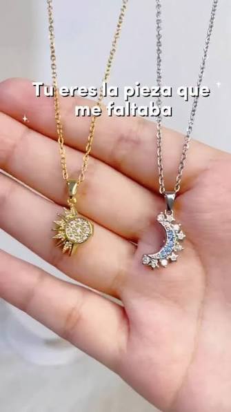 Collar sol y luna 🌒 , ✨Dos mitades que se atraen ✨, Perfecto para  compartir con tu persona favorita., #peru #accesorios #solyluna  #mejoresamigos #enamorados #regalo #collares