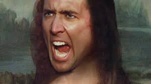 Nicolas Cage Mona Lisa Altered Art Print: Funny Renaissance Wall Art  (Digital Download)