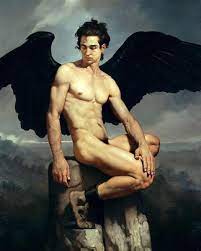 Illustration, lucifer, angel, landscape, painting, fantasy art. Lucifer 2013 Roberto Ferri Wikiart Org