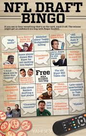Bingo Look Out For All The Cliches With Our Nfl Draft Bingo Card Nfl Bingo Cards Nfl Draft