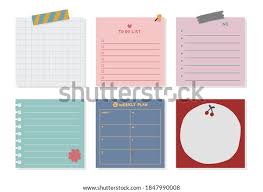 Please select the appropriate size below. Cute Sticky Note Papers Printable Set Stock Vector Royalty Free 1847990008
