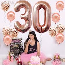 Female rose gold 30th birthday cake. Buy Rose Gold 30 Balloon Numbers For 30th Birthday Decorations Large 40 Inch Rose Gold Confetti And 30th Birthday Balloons Women Rose Gold Number 30 Balloons For 30th Birthday