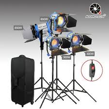 As Arri Dimmer Built In 300w 2 650w 2 Fresnel Tungsten Lighting Kit Studio Film 714497511641 Ebay