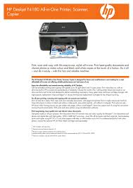 Druckertreiber hp c4 180 all in one / photosmart c4180 drivers for windows download / check spelling or type a new query. Hp Deskjet F4180 All In One Printer Datasheet Manualzz