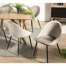 Lot De 2 Chaises Velour Beige Chamois Pieds Metal Noir Achat Vente Chaise Metal Et Tissu Polyester Cdiscou Chaise Velour Chaise Salle A Manger Chaise